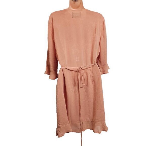 Reformation Wren Wran Wrap Mini Dress Women Size XL Peach - Picture 6 of 13